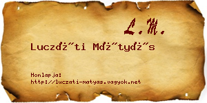 Luczáti Mátyás névjegykártya